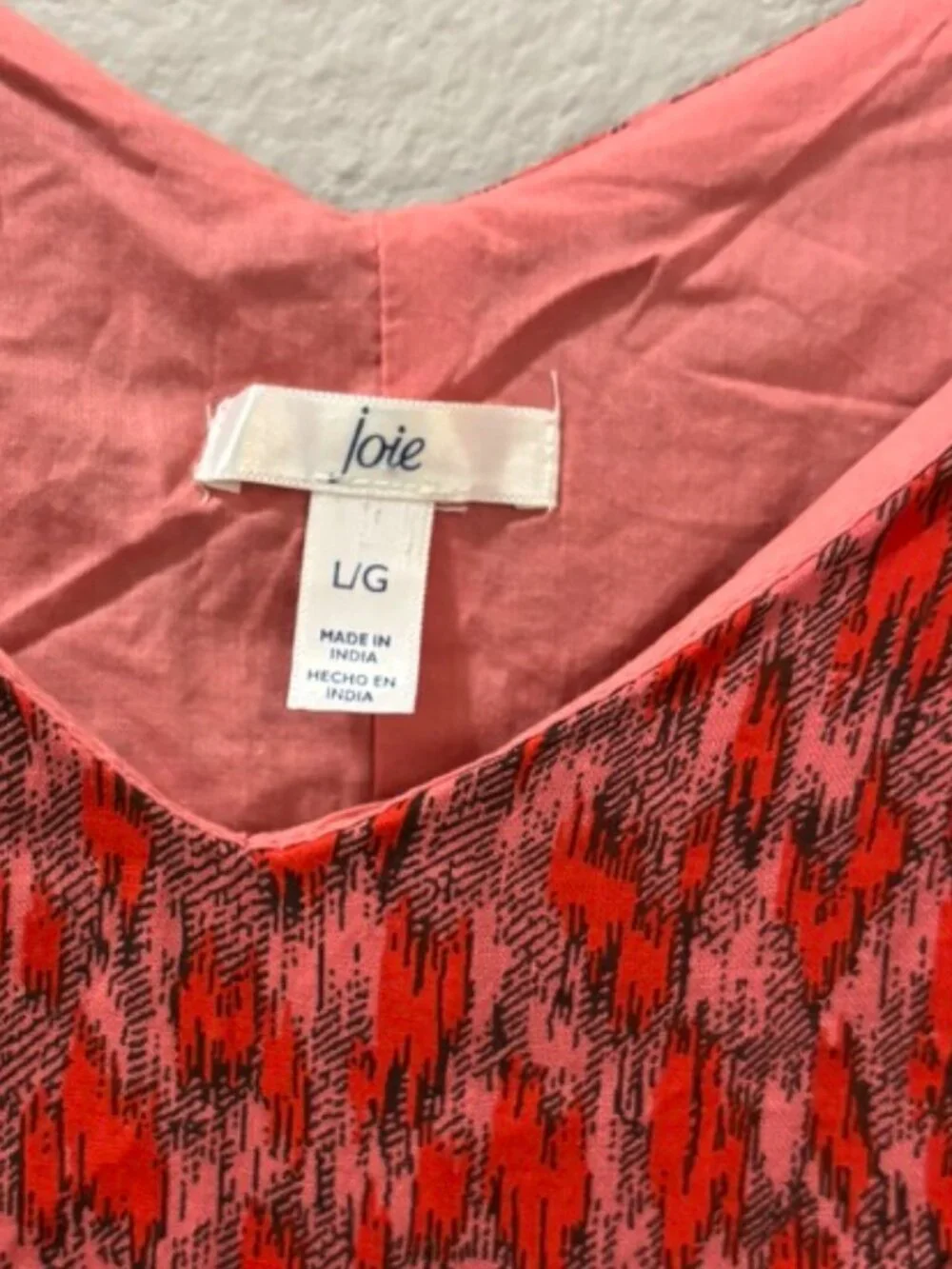 Joie Silk Blend Red Pink Print Sleeveless Maxi Dress Size Large NWT - Picture 3 of 5